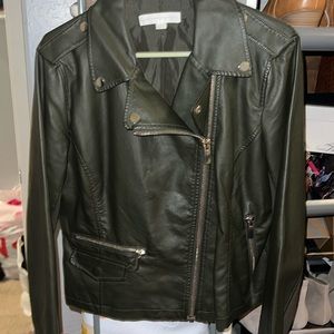 NY&CO Olive green pleather jacket Sz L